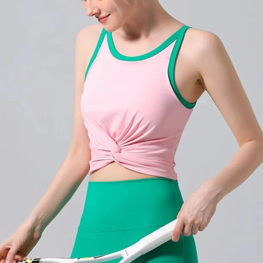 Shock-proof fitness bra with chest pad tank top yoga suit - Picture 1 of 6
